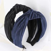 Simple Creased Top Knotted Wide-brimmed Bow Headband &amp; Headband Nhou128639 main image 2