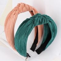 Simple Creased Top Knotted Wide-brimmed Bow Headband &amp; Headband Nhou128639 main image 4