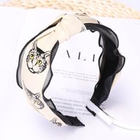 Cloth Retro Wind Cat Letter Middle Lace Knotted Headband Nhou128645 main image 9