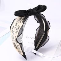 Cloth Retro Wind Cat Letter Middle Lace Knotted Headband Nhou128645 main image 11