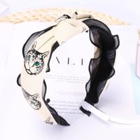 Cloth Retro Wind Cat Letter Middle Lace Knotted Headband Nhou128645 main image 13