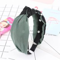 Elastic Crossover Two-color Stitching Dot Print Headband Nhou128648 main image 4