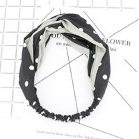 Elastic Crossover Two-color Stitching Dot Print Headband Nhou128648 main image 7
