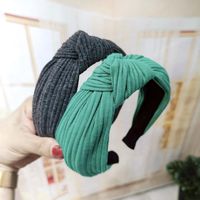 Solid Color Knit Hair Accessories Cross Stripes Knotted Headband Nhou128659 main image 2