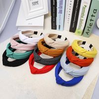 Solid Color Knit Hair Accessories Cross Stripes Knotted Headband Nhou128659 main image 4