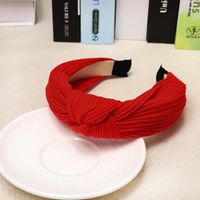 Solid Color Knit Hair Accessories Cross Stripes Knotted Headband Nhou128659 main image 17