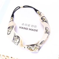 Cloth Retro Wind Cat Letter Middle Lace Knotted Headband Nhou128645 sku image 2