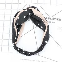 Elastic Crossover Two-color Stitching Dot Print Headband Nhou128648 sku image 2