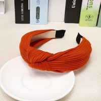 Solid Color Knit Hair Accessories Cross Stripes Knotted Headband Nhou128659 sku image 2