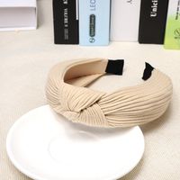 Solid Color Knit Hair Accessories Cross Stripes Knotted Headband Nhou128659 sku image 5