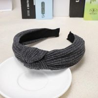 Solid Color Knit Hair Accessories Cross Stripes Knotted Headband Nhou128659 sku image 6