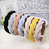 Simple Solid Color Fabric Cross Weave Twist Headband Nhou128849 main image 4