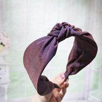 Mode Japanisches Und Koreanisches Neues Produkt Stirnband Einfarbiger Stoff Mittelknoten Stirnband Haarnack Breite Krempe Damen Kopf Bedeckung Haarband C405 sku image 3