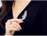 Womens Fashion Micro-inlaid Zircon Feather Brooch Nhdo128955 main image 3
