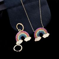 Fashion Micro-inlaid Zircon Rainbow Necklace Nhdo128970 main image 2