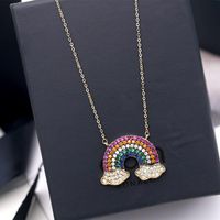 Fashion Micro-inlaid Zircon Rainbow Necklace Nhdo128970 main image 3