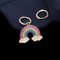 Fashion Micro-set Zircon Rainbow Asymmetrical Earrings Nhdo128985 main image 1