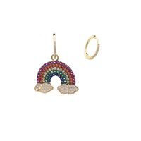 Fashion Micro-set Zircon Rainbow Asymmetrical Earrings Nhdo128985 main image 6
