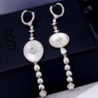 Fashion Micro-inlaid Zircon Star Moon Asymmetrical Earrings Nhdo128990 main image 7