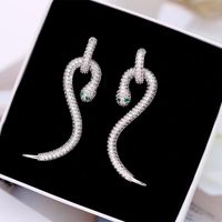 Fashion Micro-inlaid Zircon S Snake Earrings Nhdo128995 main image 7