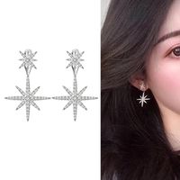 Womens Fashion Micro-inlaid Zircon Star Stud Earrings Nhdo129013 main image 4