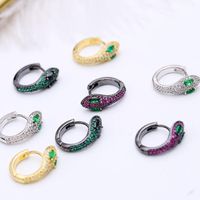 Fashion Micro-inlaid Zircon Snake Earrings Nhdo129029 main image 1