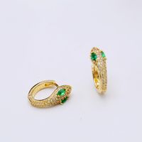 Fashion Micro-inlaid Zircon Snake Earrings Nhdo129029 main image 5