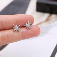 Womens Fashion Micro-set Zircon Star Earrings Nhdo128948 sku image 2