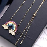 Fashion Micro-inlaid Zircon Rainbow Necklace Nhdo128970 sku image 1