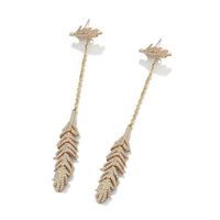 Fashion Micro-inlaid Zircon Dream Catcher Feather Earrings Nhdo129002 sku image 2