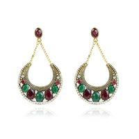 Fashion Exaggerated Color Alloy Does Not Fade With Rhinestone Crescent Resin Earrings Nhkq129065 main image 6