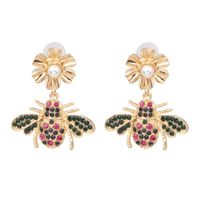 52334 Jujia Nouvelle Européen Et Américain Boucles D'oreilles Miel Incrusté Perle Strass Boucles D'oreilles Gouttes Pour Les Oreilles Croix-frontière E-commerce main image 6