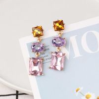 52338 Grenz Überschreitende Glas Diamant Eingelegte Ohrringe Koreanische Frauen Kreative Persönlichkeit Farbe Ohrringe Ohrringe Heißen Verkauf main image 3