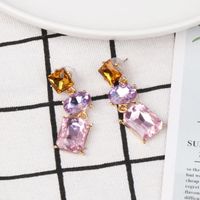 52338 Grenz Überschreitende Glas Diamant Eingelegte Ohrringe Koreanische Frauen Kreative Persönlichkeit Farbe Ohrringe Ohrringe Heißen Verkauf main image 4