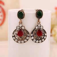 Vintage Alloy Rhinestone Long Tassel Earrings Nhkq129164 main image 2