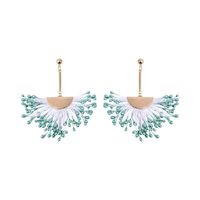 Fashion Creative Epoxy Fan-shaped Tassel Alloy Clip Earrings Nhll129258 main image 2