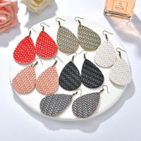 Womens Teardrop Shaped Pu Leather Earrings Nhbq129274 main image 3