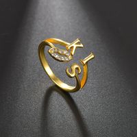 925 Sterling Silber Koreanische Mode Beliebte Diamant Öffnung Damen Ring Verstellbare Buchstaben Ring Schmuck Großhandel main image 4