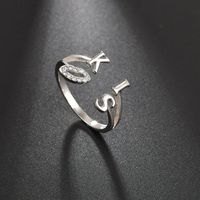 925 Sterling Silber Koreanische Mode Beliebte Diamant Öffnung Damen Ring Verstellbare Buchstaben Ring Schmuck Großhandel main image 5