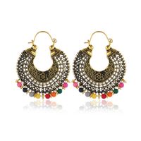Indian Vintage Personality Colored Alloy Earrings Nhkq129249 sku image 1