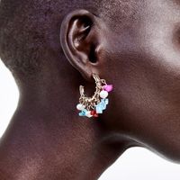 Europäische Und Amerikanische Sommer-ozean-serie Perlen-kies-anhänger Ohrringe Kreative Übertriebene Und Vielseitige Ohrringe Aus Mehreren Materialien main image 3