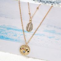 Personalized Rhinestone Shell Color Eye Double Layer Alloy Necklace Nhgy129408 main image 6