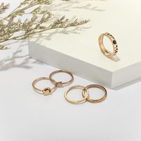 Fashion Vintage Star Moon Letter Set 5 Piece Ring Nhgy129422 main image 5