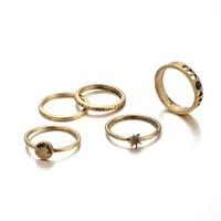 Fashion Vintage Star Moon Letter Set 5 Piece Ring Nhgy129422 main image 6