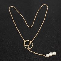 Europäische Und Amerikanische Mode Nachahmung Perlen Anhänger Halskette Einfache Aktivität Kreis Persönlichkeit Box Kette Halskette Pullover Kette 10780 main image 4