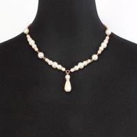 Fashion Personality Temperament Beads Micro-encrusted Alloy Water Drop Necklace Nhct129448 main image 3