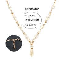 Fashion Personality Temperament Beads Micro-encrusted Alloy Water Drop Necklace Nhct129448 main image 6