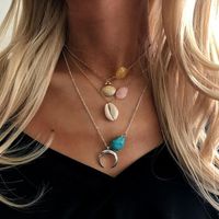 Creative Personality Beach Wind Turquoise Shell Necklace Set Nhnz129457 main image 1