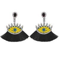 2019 Croix-frontière Nouvelle Arrivée Bohème Ethnique Style Yeux Mauvais Boucles D'oreilles Européen Et Américain Diamant Perle Gland Boucles D'oreilles main image 13