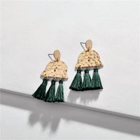 Multi-layer Geometric Semicircular Tassel Alloy Earrings Nhlu129550 main image 4